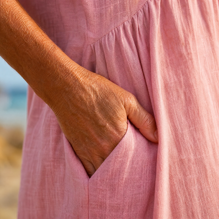 Marivelle – Sommar Klänning Maxi z Urringning w V-ringning för kvinnor