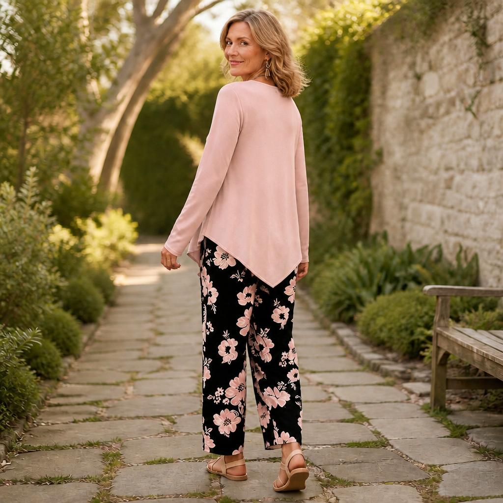 Wearbella – Set z podwójną warstwą: top i kwieciste byxor breda