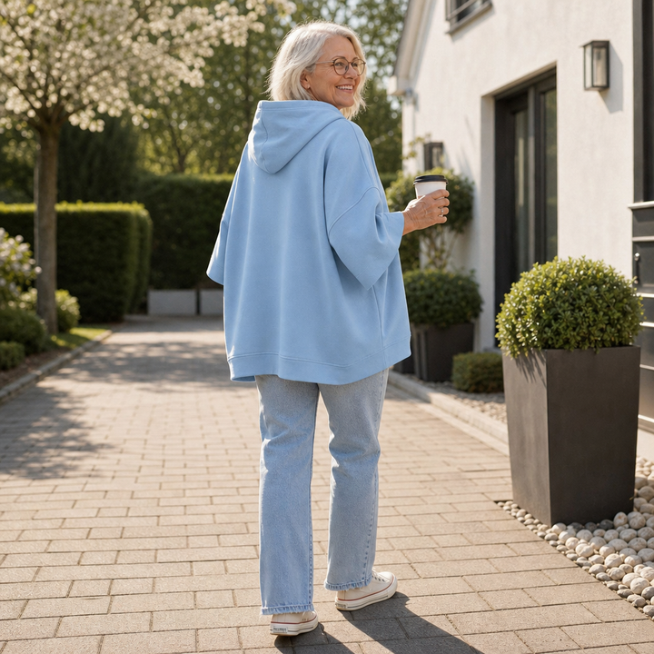 Wearbella – OverStorlekd Tröja z Kapturem z Breda RęKaffemi