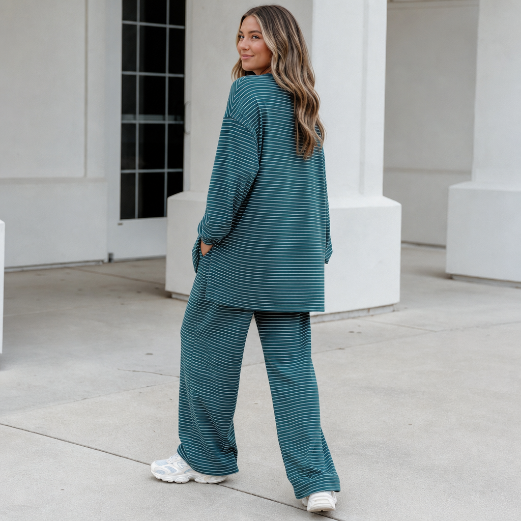 Stripe &amp; Ease – Striped Pullover i Breda Byxor