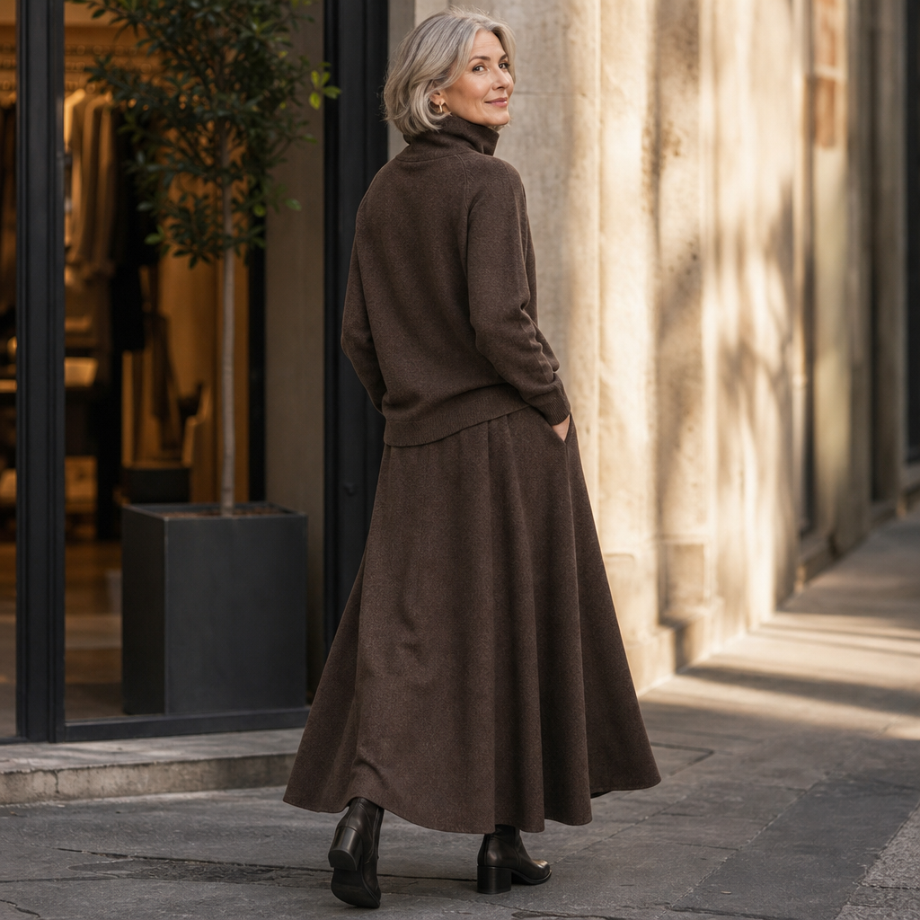 Lunelle – Set swetra z golfem i kjol maxi