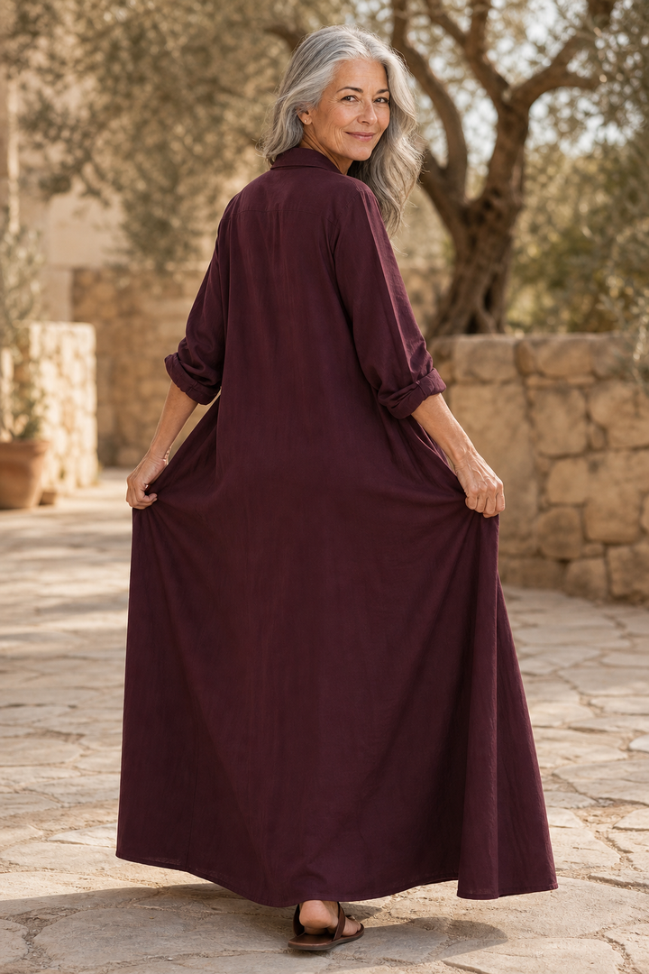 Wearbella – OverStorlekd Bawełnowo-Lnianą Klänning Maxi