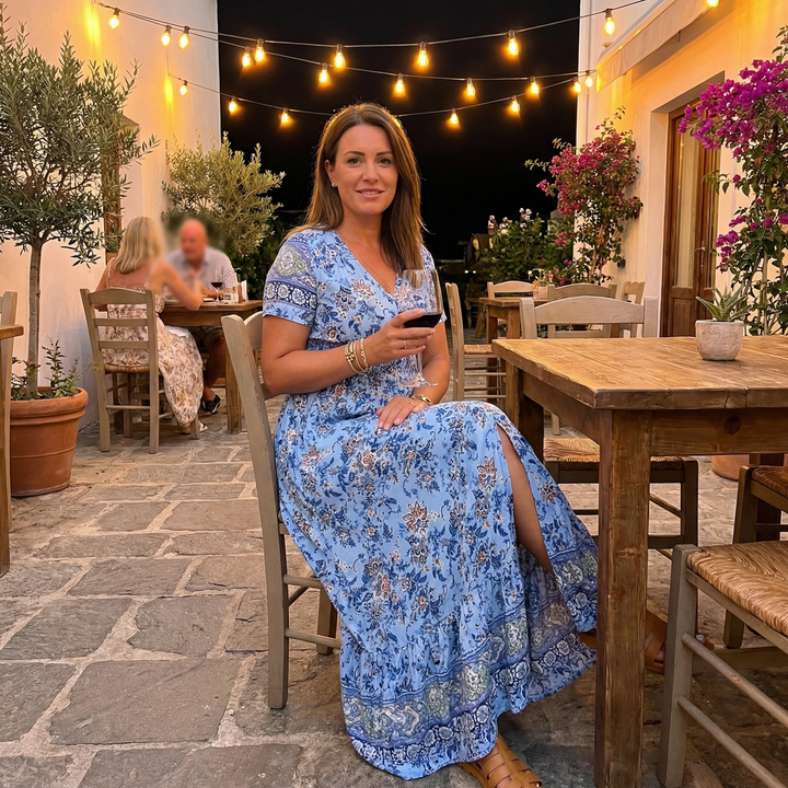Floressa – Lätt Blommig Klänning Maxi på Varje Okazję