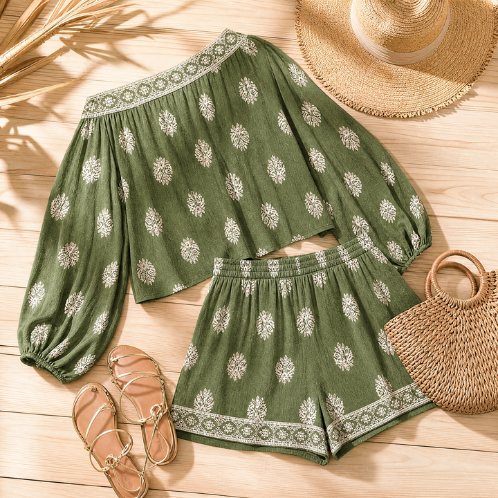 Solenne – Kobiecy Boho Set z Odkrytymi Ramionami