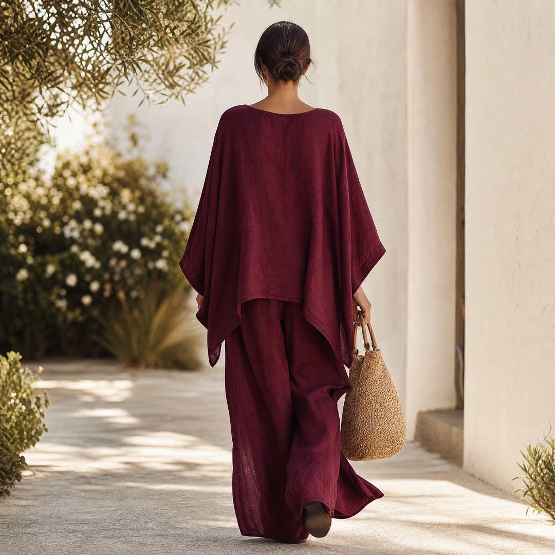 Lunavia – Set dam z luźną bluzką typu batwing i breda spodniami