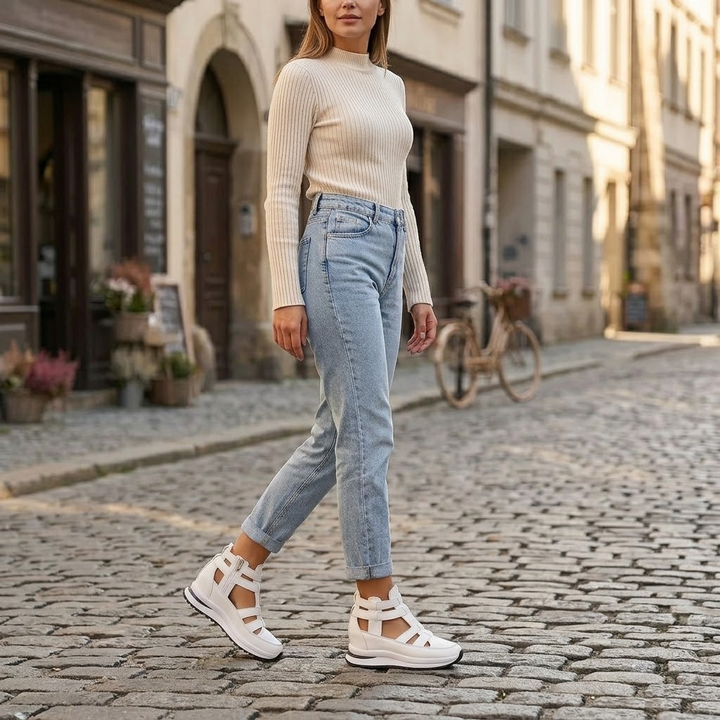 Veluna – Sandaler på koturnie z ukrytą platformą