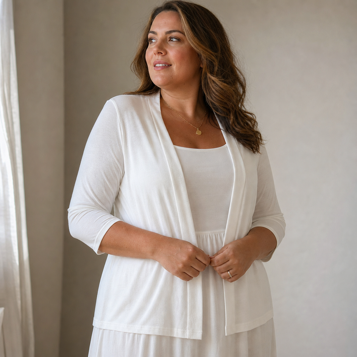 Wearbella – Kofta dzianinowy półprzezroczysty z otwartym przodem