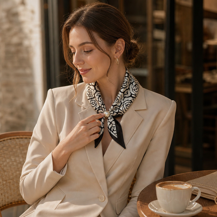 Pearluxe – Stängning för szalika z imitacją pereł