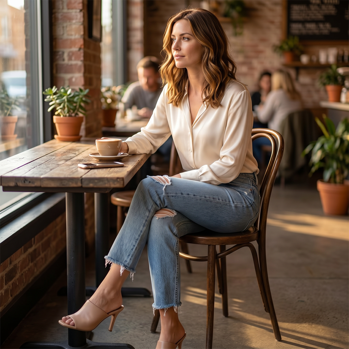 Wearbella – Dam jeans 7/8 z postrzępionym dołem
