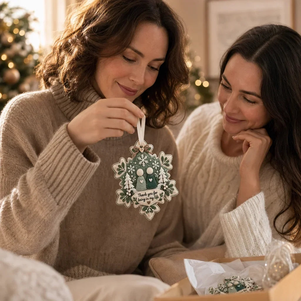 Heartfelt – Warstwowy filcowy ornament "Dziękuję"