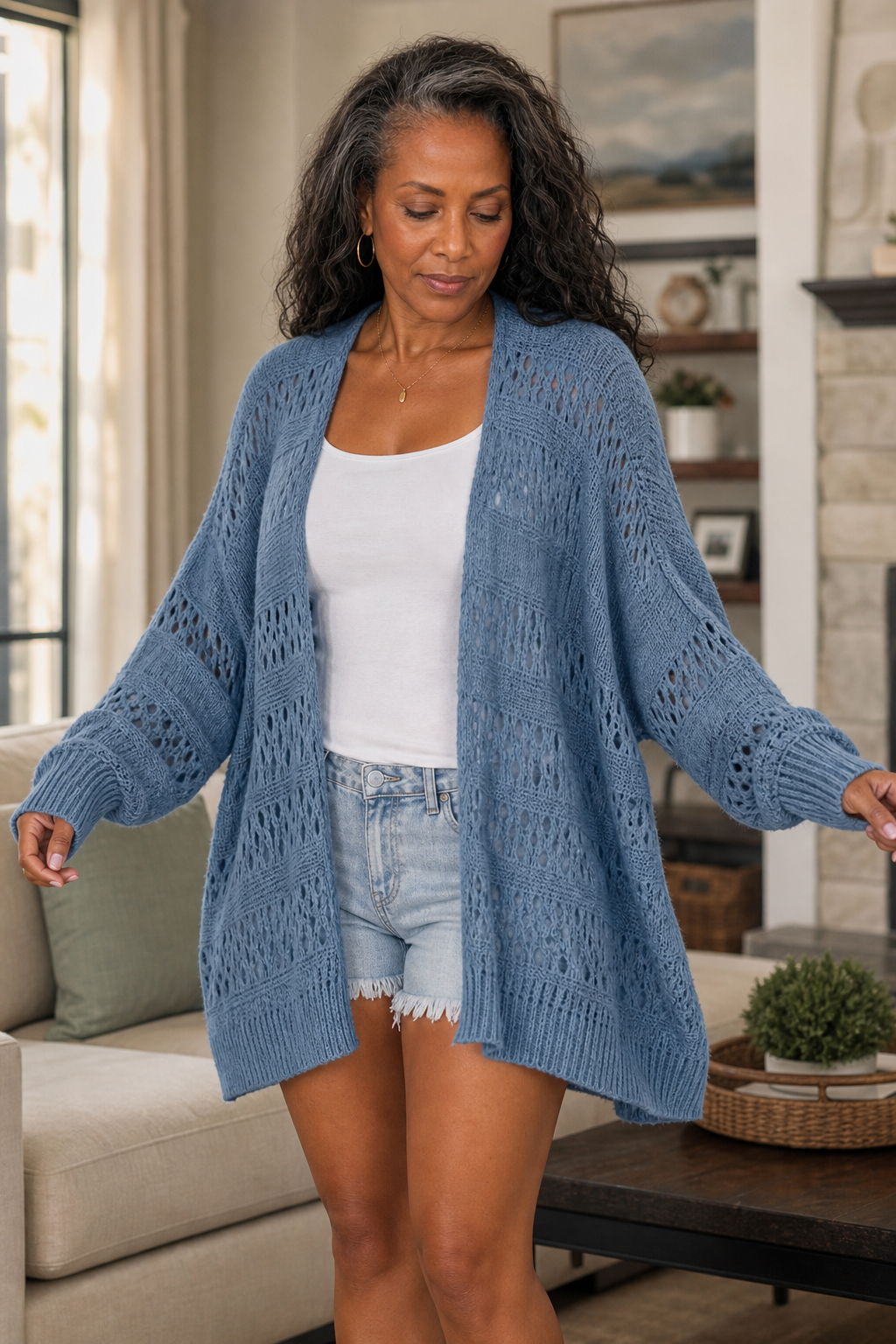 Slouchbelle – Kofta z otwartym przodem i ręKaffemi w stilu batwing
