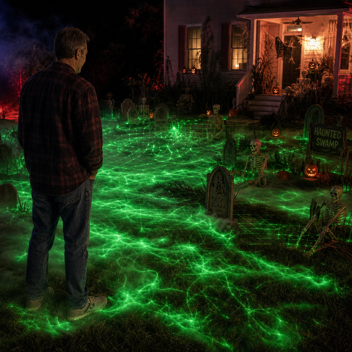 Swampglow – Grön Projektor Laserowy på Halloween