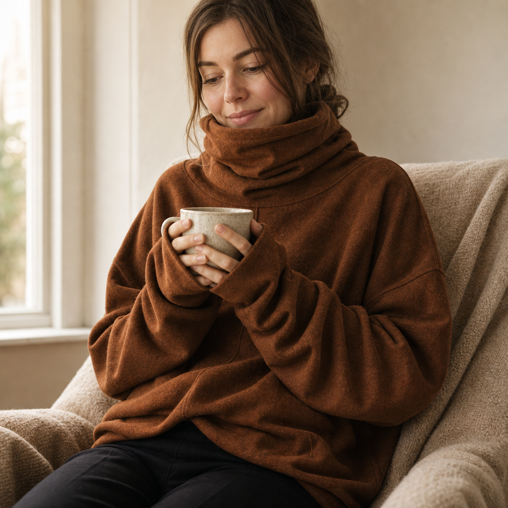 Cowlmara – Brushed Cowl-Neck OverStorlekd Pullover