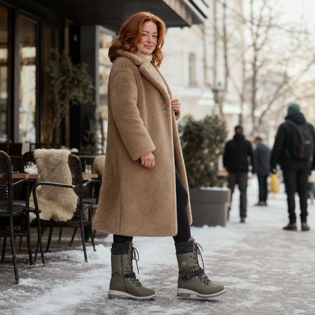 Cozette – Breda vinter skor z dzianinowym cholewką