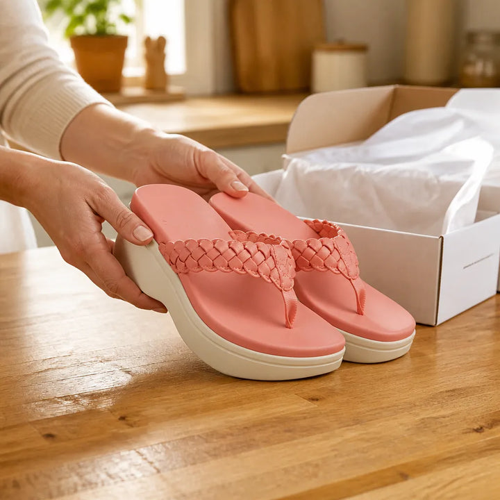 Solvea – Sandaler på koturnie z plecionym paskiem i hög stöd dla fotvalv