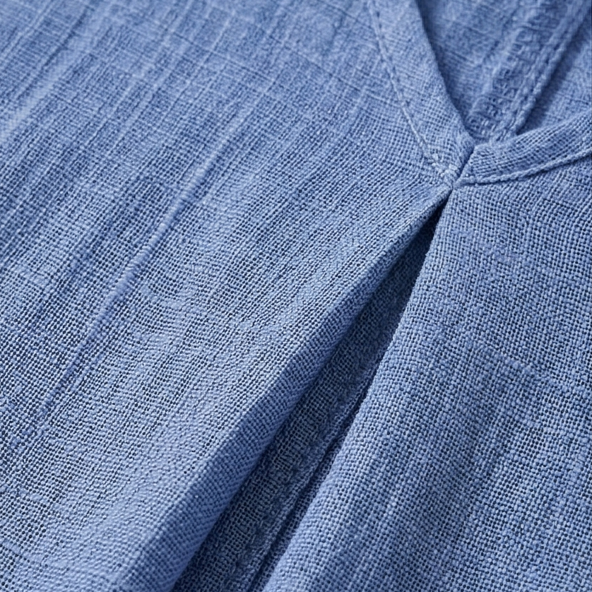 Linara – Klänning V-Neck z Bawełny i Lnu för kvinnor