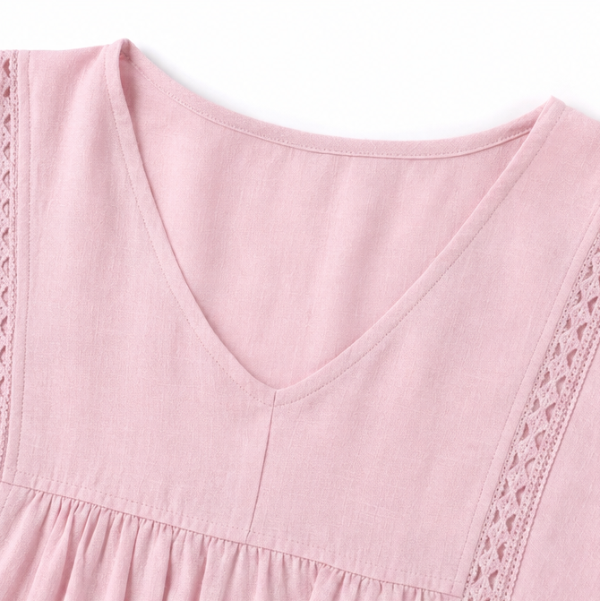 Liorelle – Blus Babydoll z Koronkowym Finish i Urringning w V-ringning för kvinnor