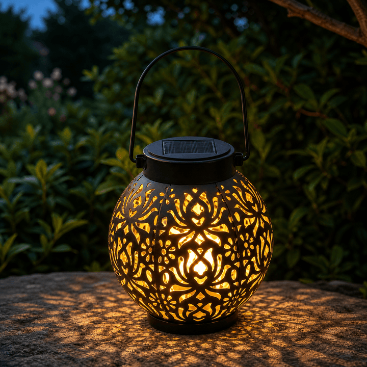 Lumivine – Solarna Lampa Wisząca z Kwiatowym Wzorem Cieni