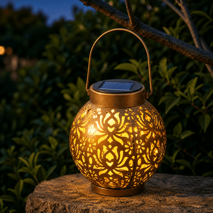 Lumivine – Solarna Lampa Wisząca z Kwiatowym Wzorem Cieni