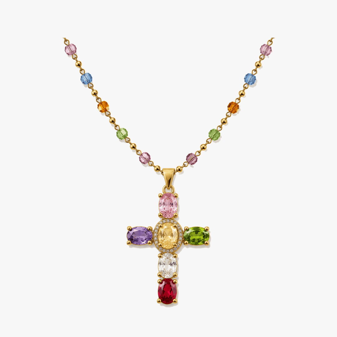 Lumora – Halsband z Hänge Krzyża Tęczowego