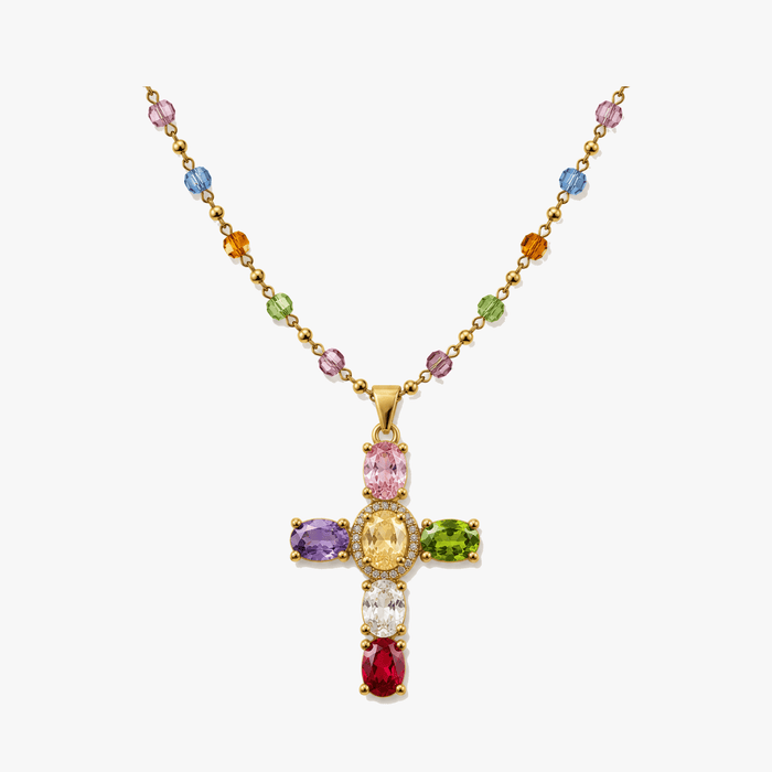 Lumora – Halsband z Hänge Krzyża Tęczowego
