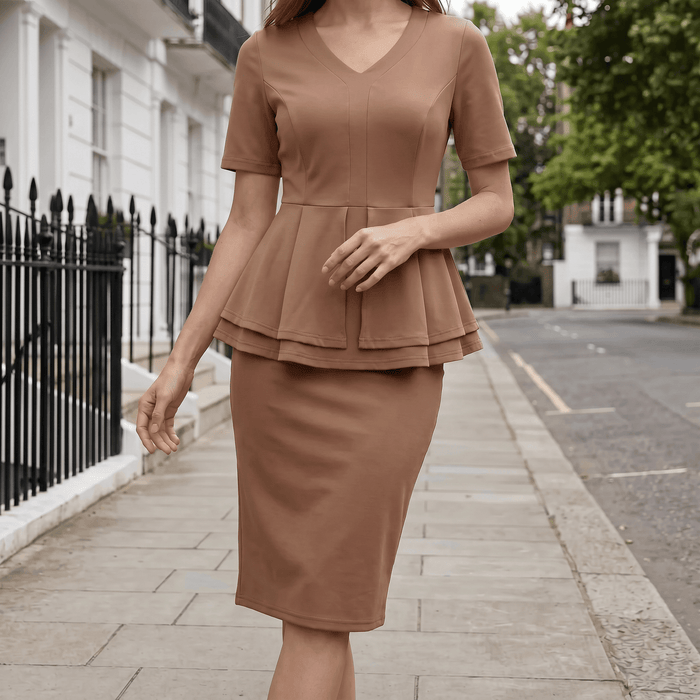 Lunavia – Elegant set peplum w färgze blokowym för kvinnor