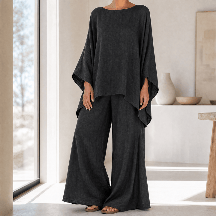 Lunavia – Set dam z luźną bluzką typu batwing i breda spodniami