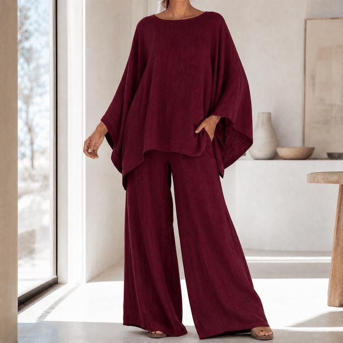 Lunavia – Set dam z luźną bluzką typu batwing i breda spodniami