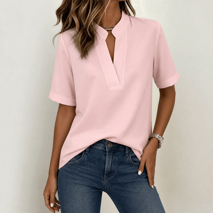Lunavia – Blus dam z urringning i form av litery V