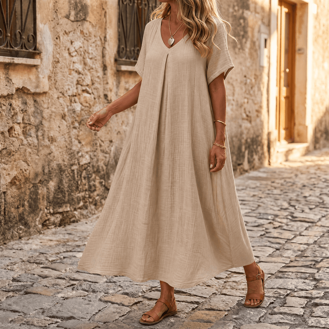 Lunessa – Sommar klänning dam w stilu lnianym