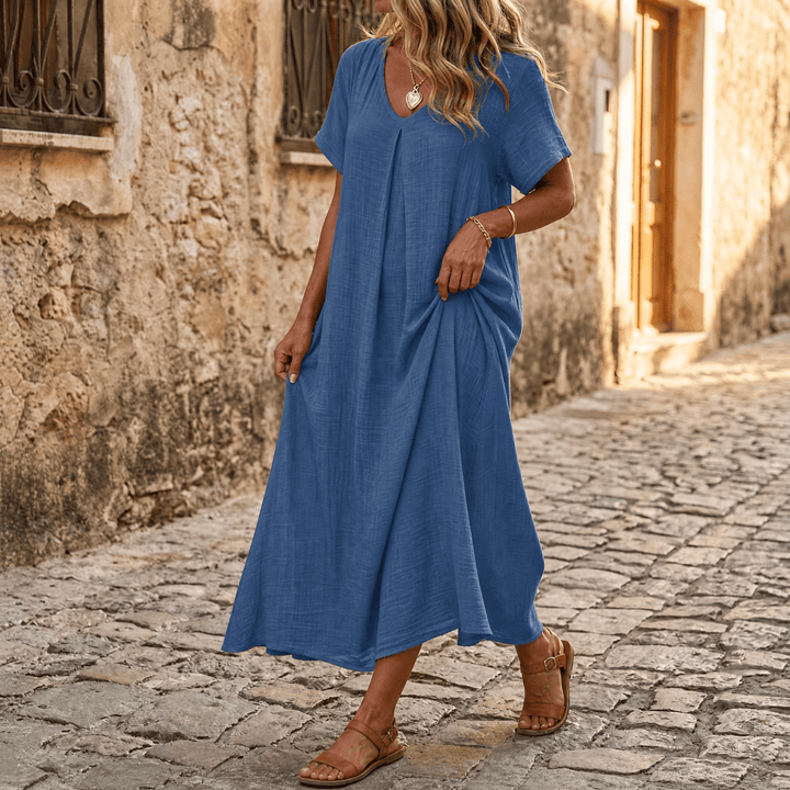 Lunessa – Sommar klänning dam w stilu lnianym