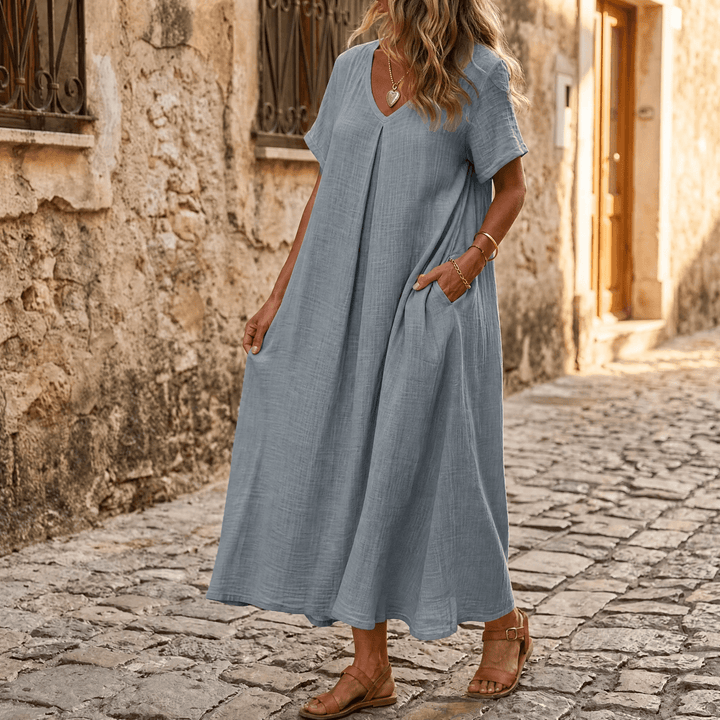 Lunessa – Sommar klänning dam w stilu lnianym