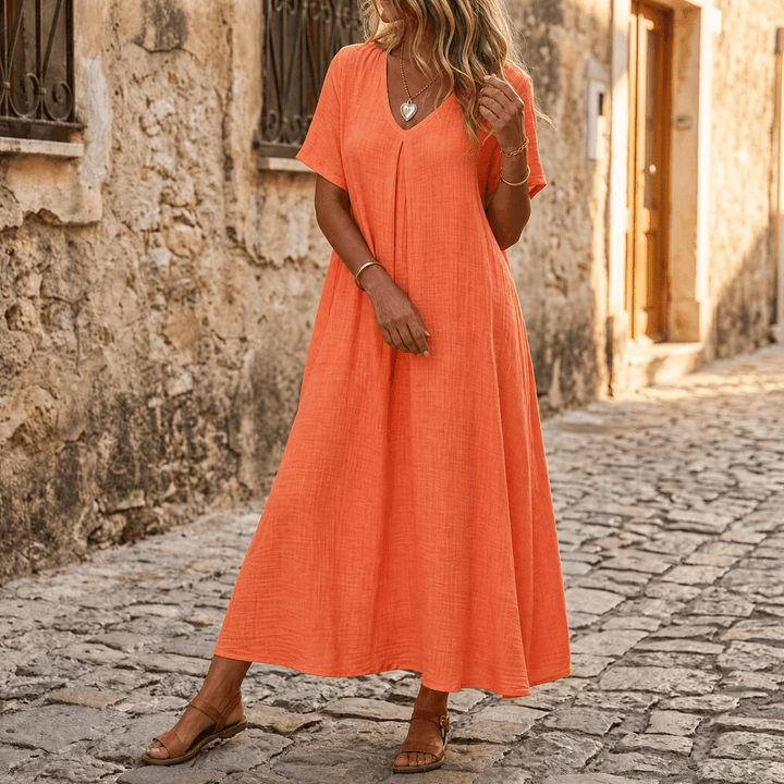 Lunessa – Sommar klänning dam w stilu lnianym