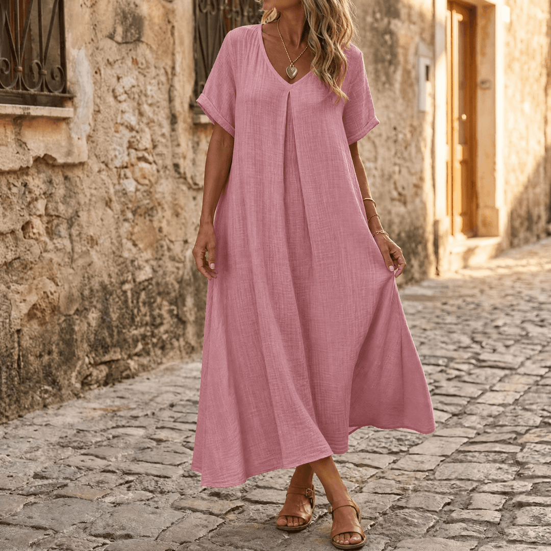 Lunessa – Sommar klänning dam w stilu lnianym