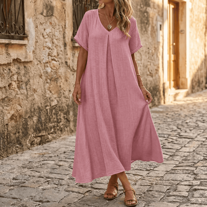 Lunessa – Sommar klänning dam w stilu lnianym