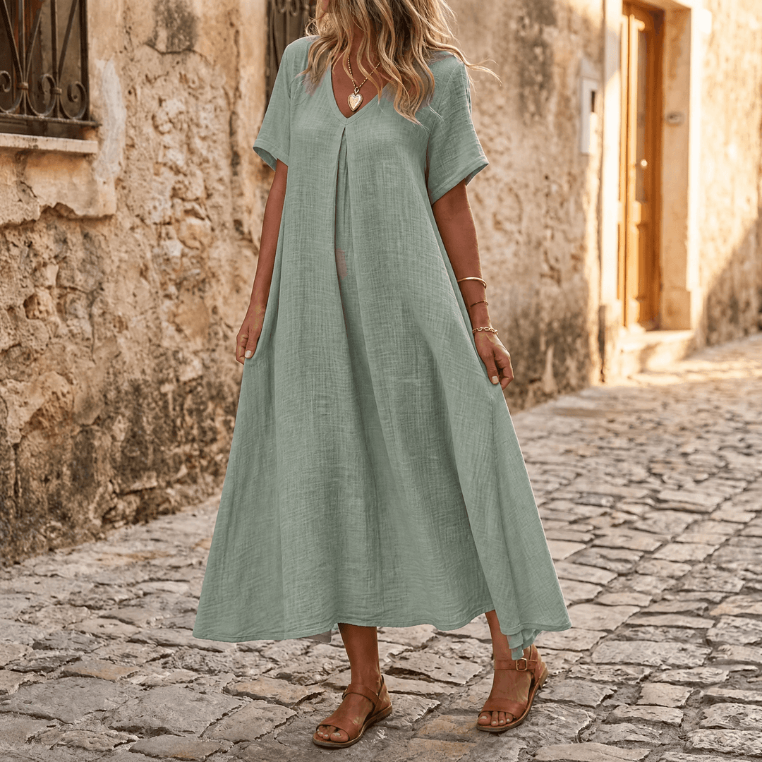 Lunessa – Sommar klänning dam w stilu lnianym