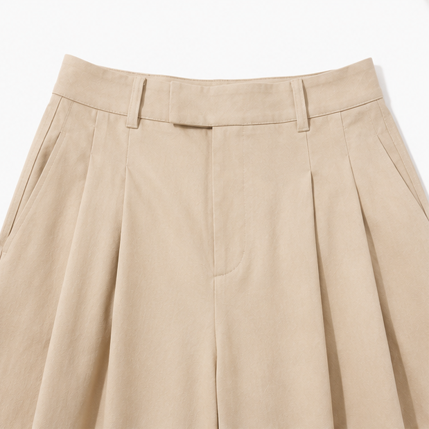 Marlow – Byxor o szerokich nogawkach z plisami i mankietami i form av kokardy