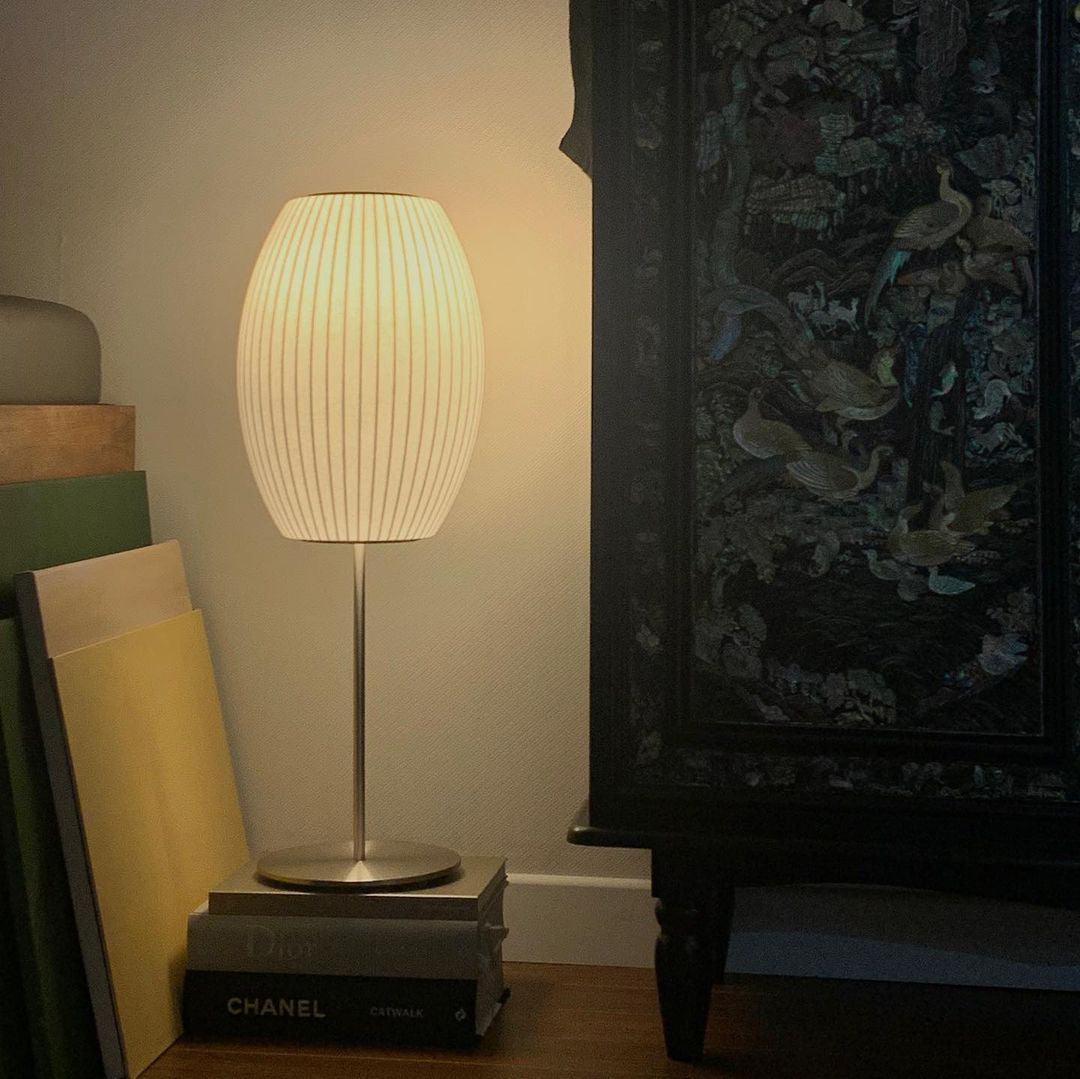 Faux Silk Bubble Bordslampa