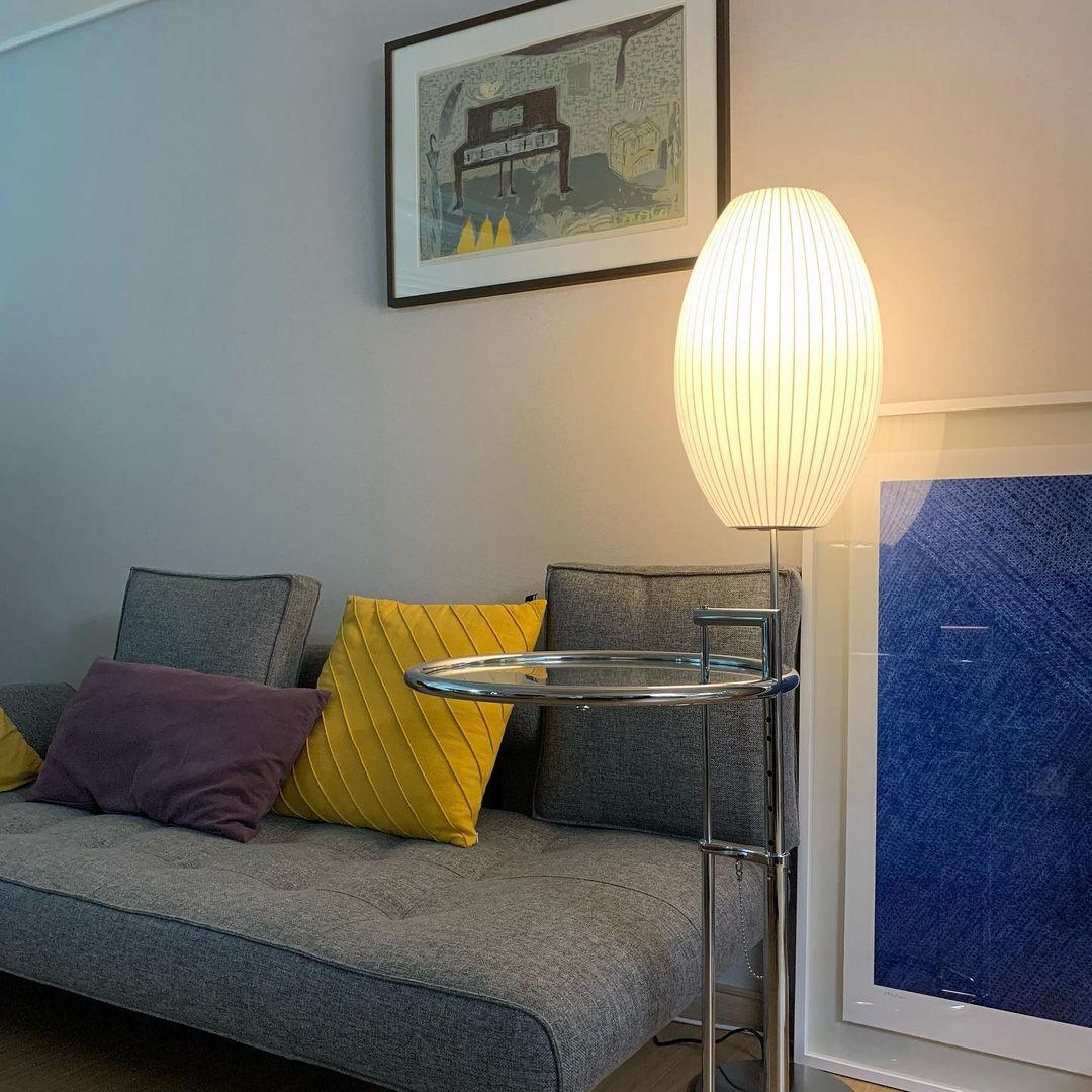 Faux Silk Bubble Bordslampa