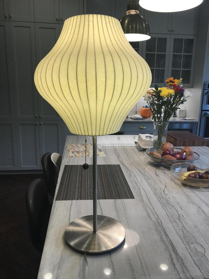 Faux Silk Bubble Bordslampa