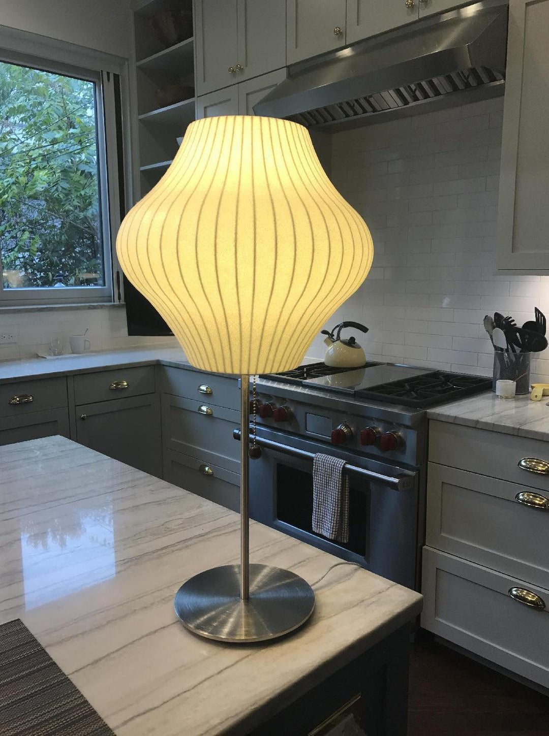Faux Silk Bubble Bordslampa
