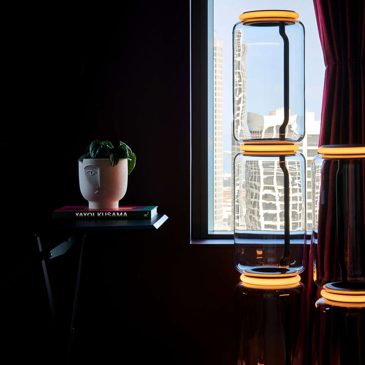 Bambu Glas Golvlampa