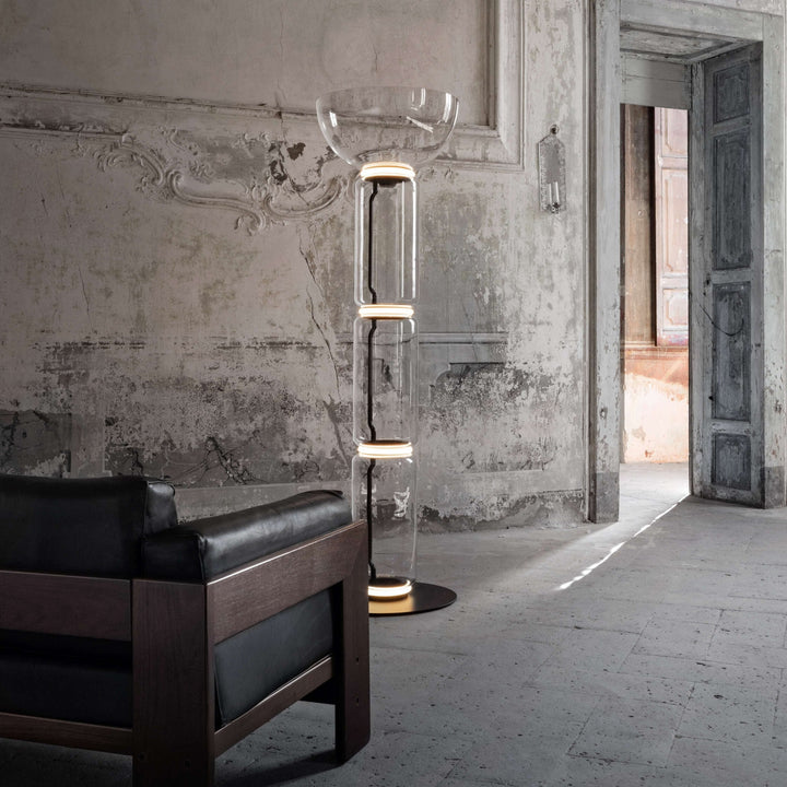 Bambu Glas Golvlampa