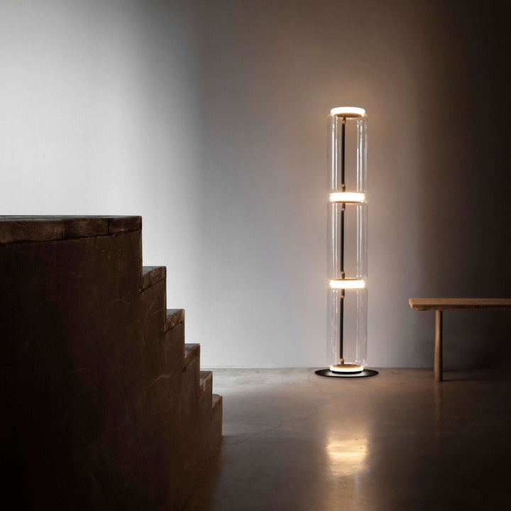 Bambu Glas Golvlampa