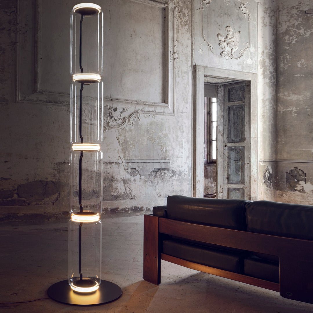 Bambu Glas Golvlampa