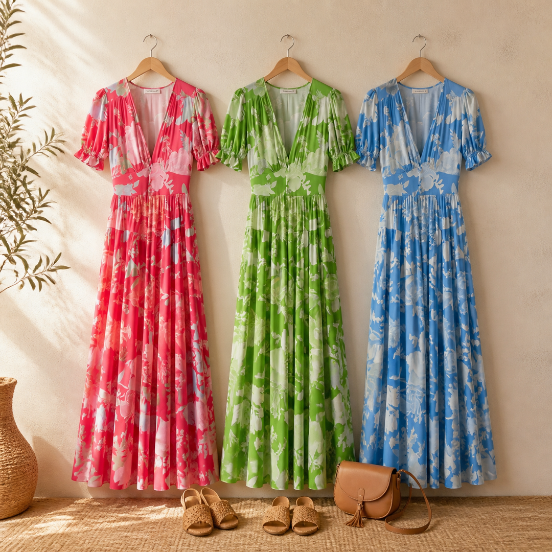 Minelda – Dam Blommig Klänning Maxi