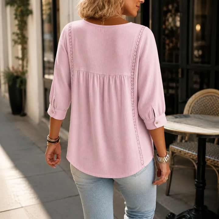 Liorelle – Blus Babydoll z Koronkowym Finish i Urringning w V-ringning för kvinnor