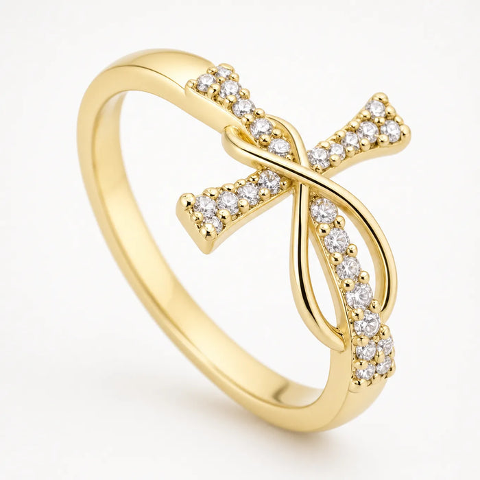 Graceloop – Ring Mobius z kamieniami Pavé, Guld eller Silver