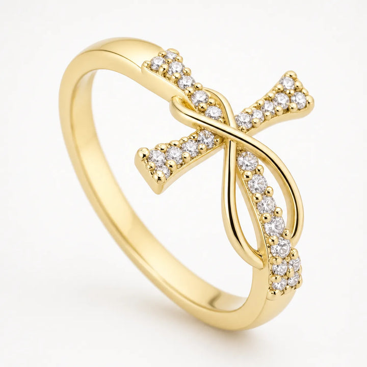 Graceloop – Ring Mobius z kamieniami Pavé, Guld eller Silver