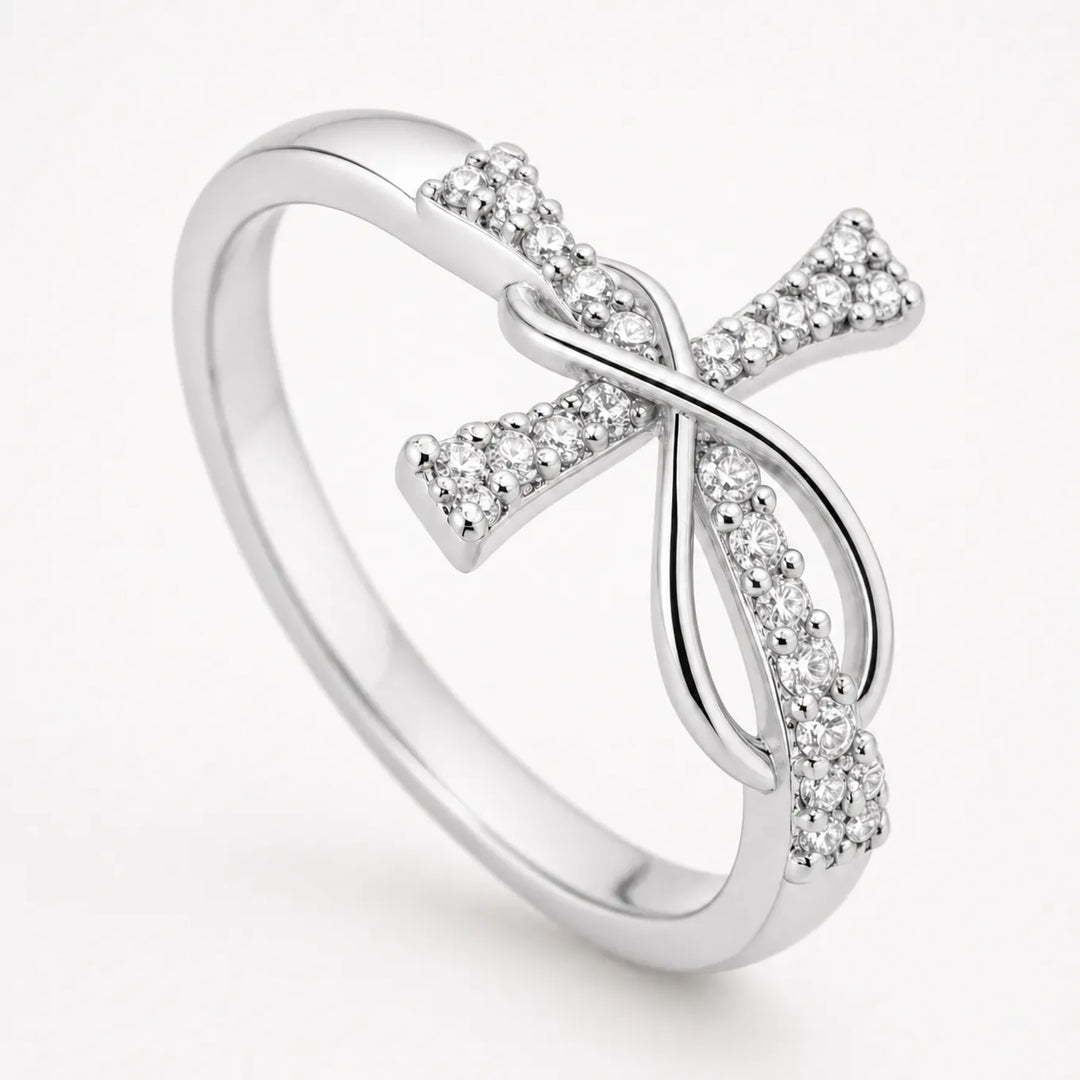 Graceloop – Ring Mobius z kamieniami Pavé, Guld eller Silver